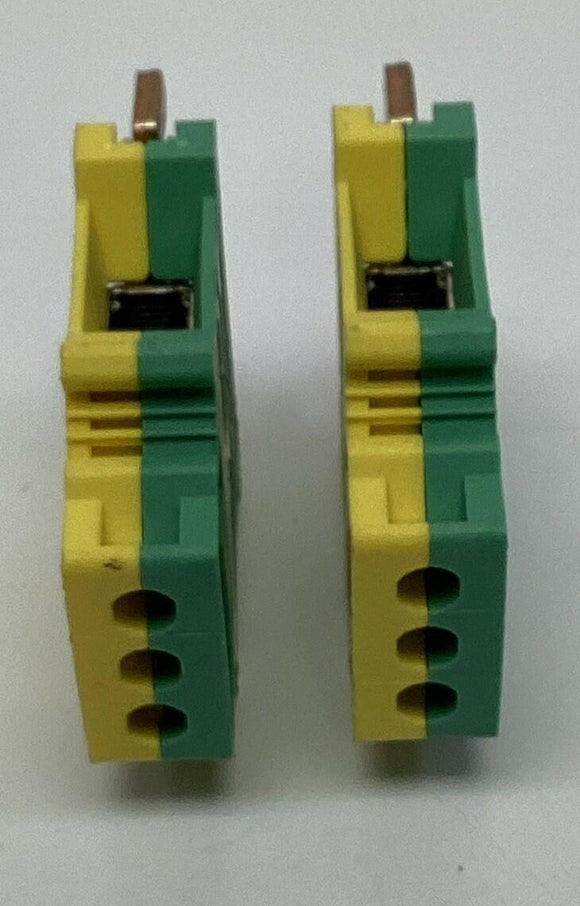 Phoenix Contact 0443023  Ground Terminal Blocks DIN 4-22 AWG (Lot of 2)