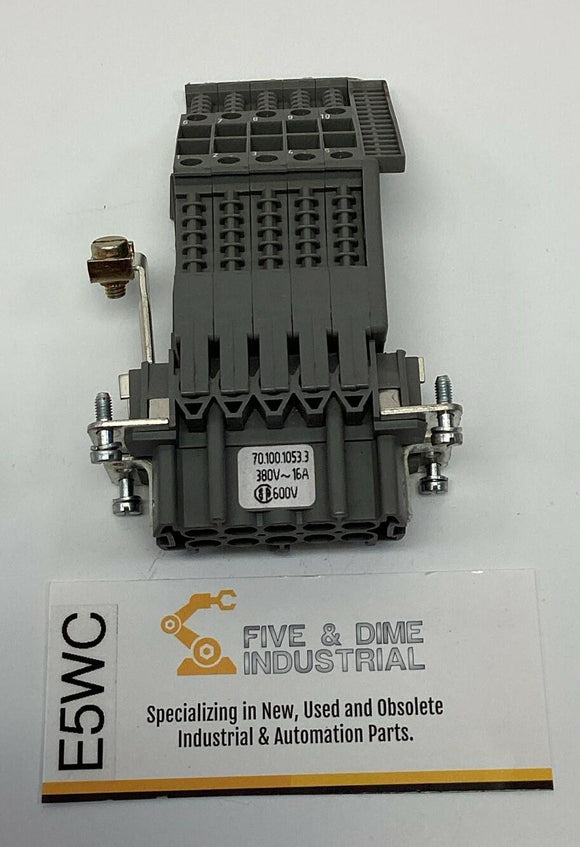 Wieland 70.100.1053.3 10-Pole Adapter Female x Screw Terminals 380VAC, 16A