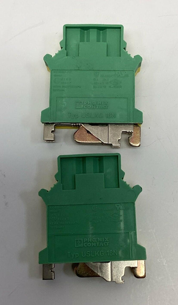Phoenix Contact 0443023  Ground Terminal Blocks DIN 4-22 AWG (Lot of 2)