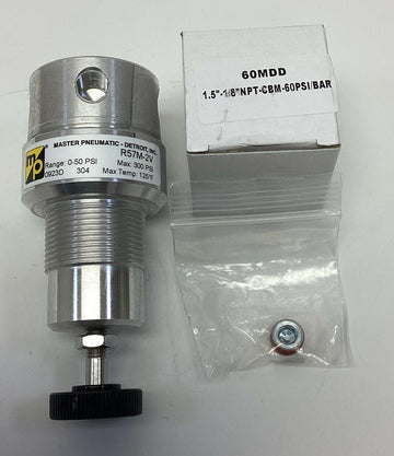 Master Pneumatic R57M-2V Pressure Regulator 0-50 PSI 1/4''NPT - 0