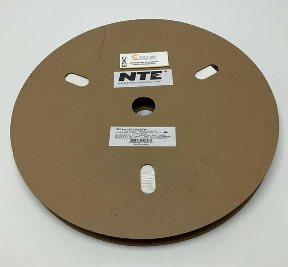 NTE Electronics 47-109100-W 3/4" White Thin Wall 2:1 Heat Shrink Roll 100'