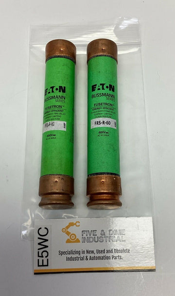 Bussmann FRS-R-60 Fusetron Dual Element Fuses 60 Amp Eaton. 2-Pack