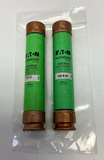 Bussmann FRS-R-60 Fusetron Dual Element Fuses 60 Amp Eaton. 2-Pack - 0