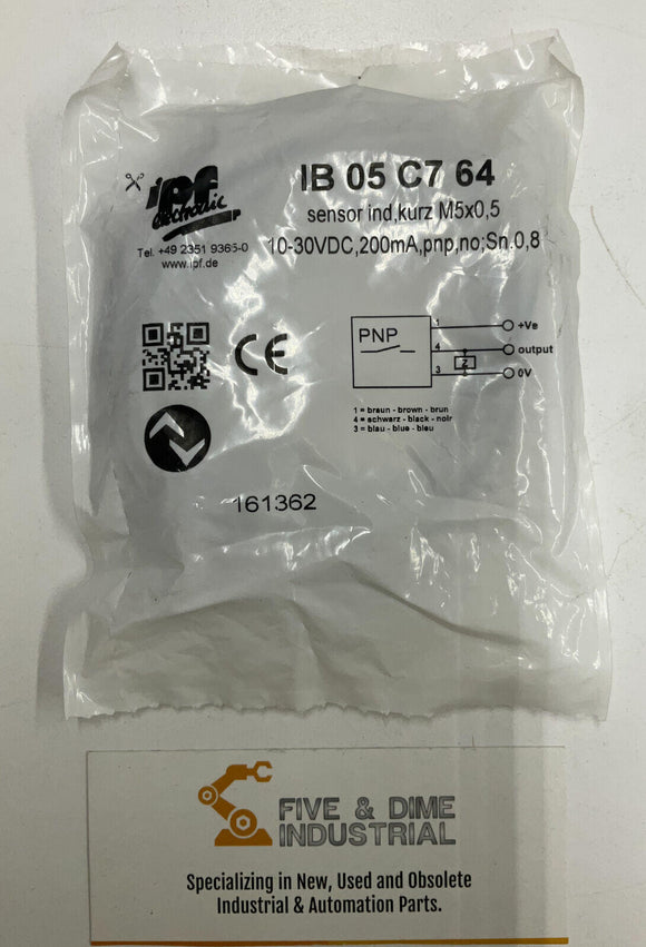 IPF IB05C764 Inductive Sensor PNP 10-30VDC IB-05-C7-C64