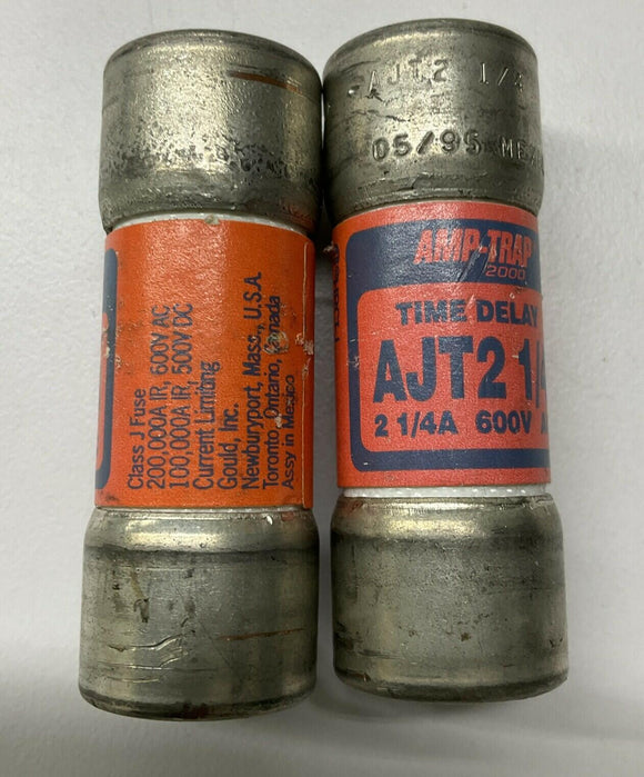Mersen Amp-Trap AJT2-1/4  Time Delay Fuses 2.25 Amp Lot of 2