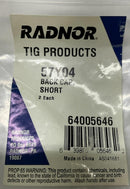 Radnor 57404 Short Back Cap for TIG Pkg of 2-3