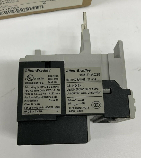 Allen Bradley 193-T1AA25 Thermal Overload Relay 0.16-0.25A