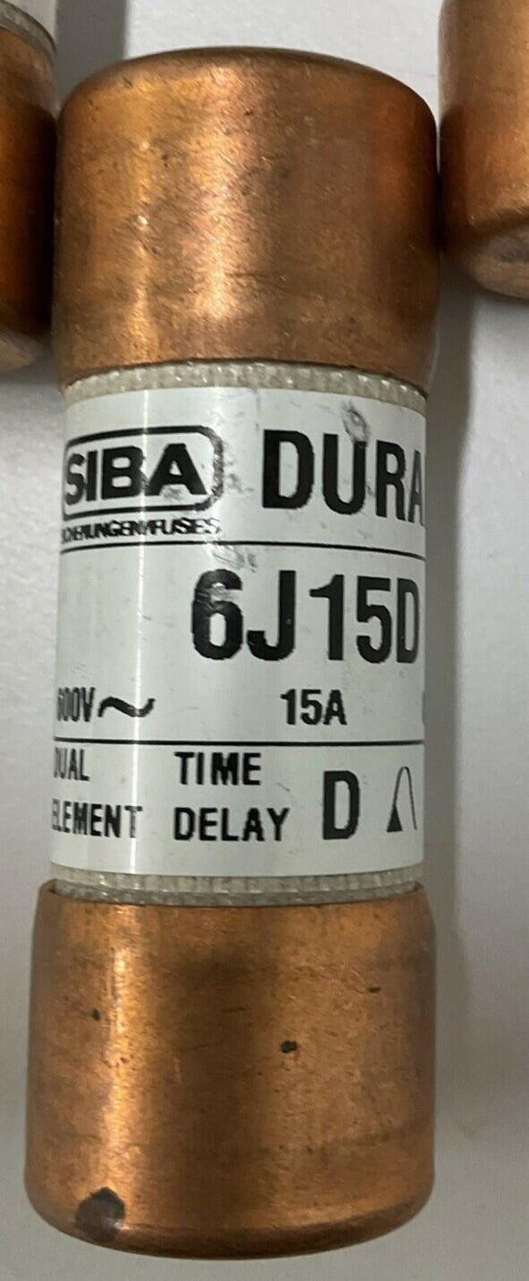 Siba 6J15D  Time Delay Fuses 15 Amp 600V Lot of 5