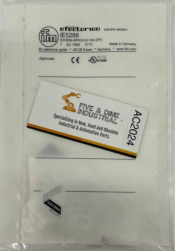 IFM Effector IE5288 / IEK3004-BPKG/US-104-DPS Proximity Sensor Switch