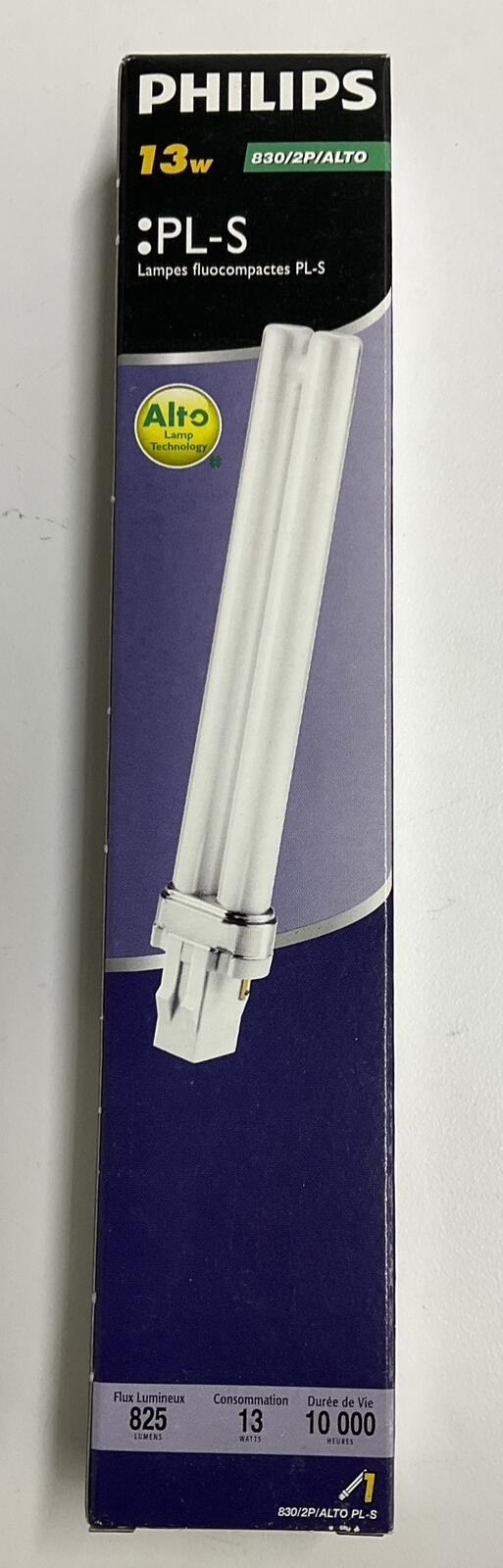 Philips 830/2P PL-S 13W  Compact Fluorescent Lamps GX23 3000K 5 Pack