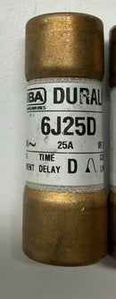 Siba 6J25D Time Delay Fuses 25-Amp 600V Lot of 4-3