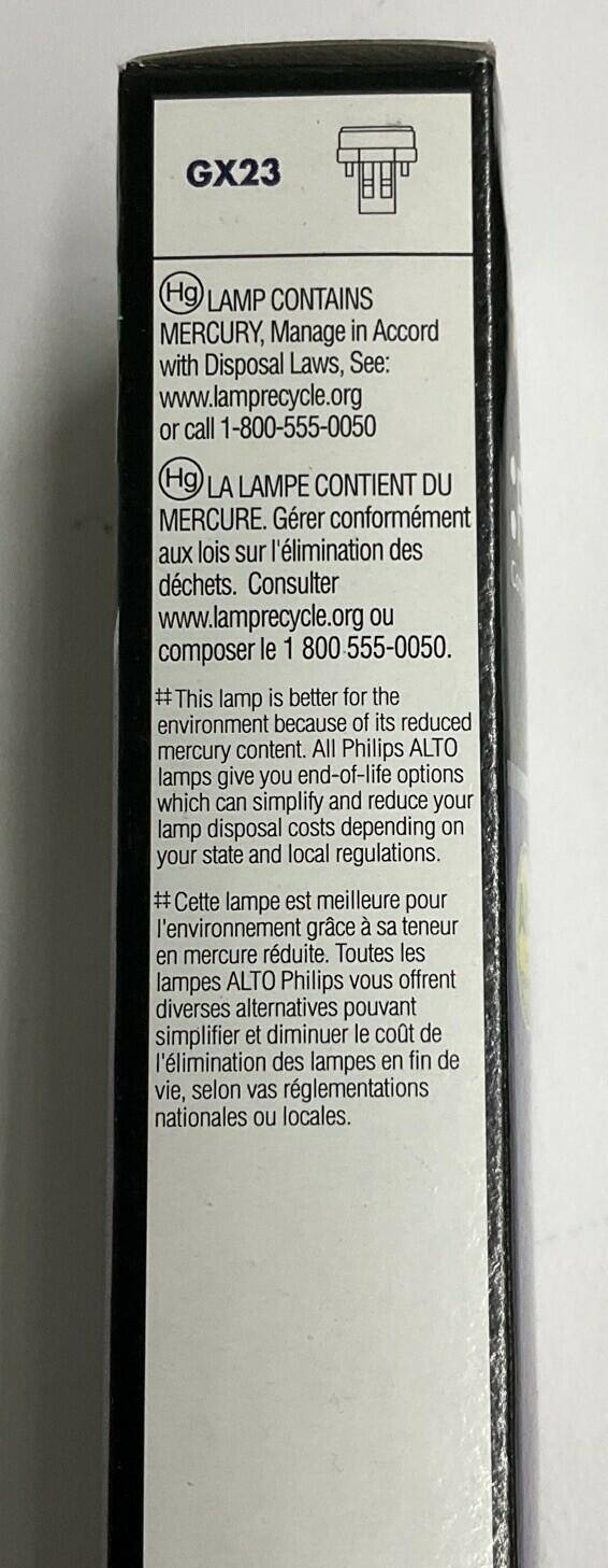 Philips 830/2P PL-S 13W  Compact Fluorescent Lamps GX23 3000K 5 Pack