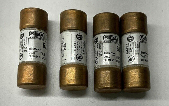 Siba 6J25D Time Delay Fuses 25-Amp 600V Lot of 4