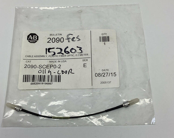 Allen Bradley 2090-SCEP0-2 Ser. E Plastic Fiber Optic Cable 0.2 Meter