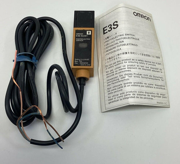 Omron E3S-5LE41 Photoelectric Switch Sensor  12-24VDC, 2 Meters (No Hardware)