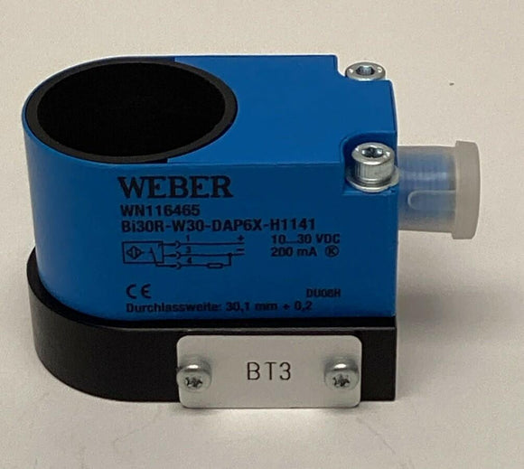 Weber WN116465 Inductive Ring Sensor 10-30VDC  Bi30R-W30-DAP6X-H1141