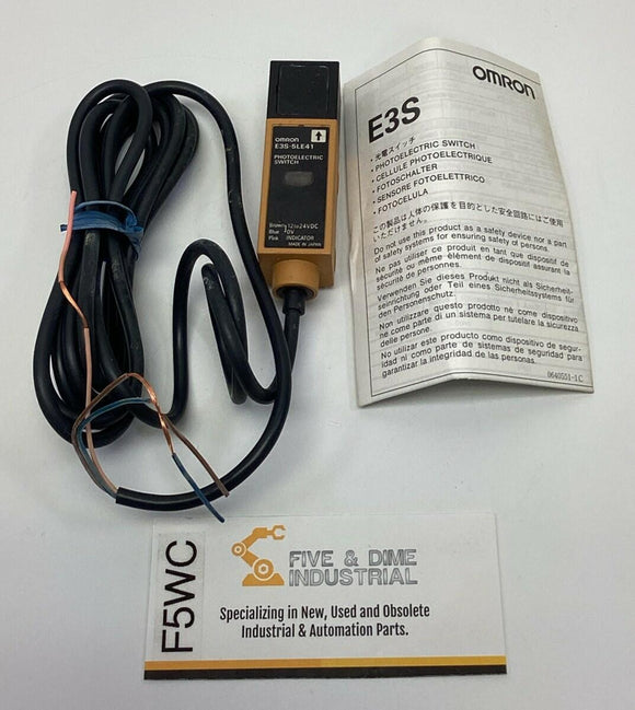 Omron E3S-5LE41 Photoelectric Switch Sensor  12-24VDC, 2 Meters (No Hardware)