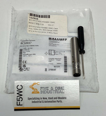 Balluff BCS0037 / M12T4D2-PSM40C-S04G Capacitive Sensor 4mm Range, 12-35VDC