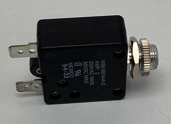 Potter & Brumfield W58-XB1A4A-2  2-Amp Circuit Breaker , Spade Terminals