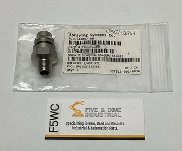 Spraying System 1/4QJJA-SS+QUA-SS0015 Quick VeeJet Nozzle 1/4'' NPT, Stainless