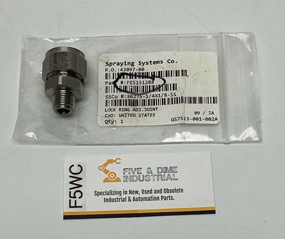 Spraying System 36275-1/4X1/8-SS  Adjustable Ball Fitting 1/8'' NPT Outlet