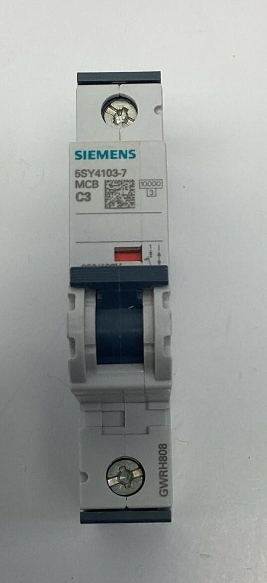 Siemens 5SY4103-7 Circuit Breaker 3-Amp 230/400V. 1-Pole DIN Mount