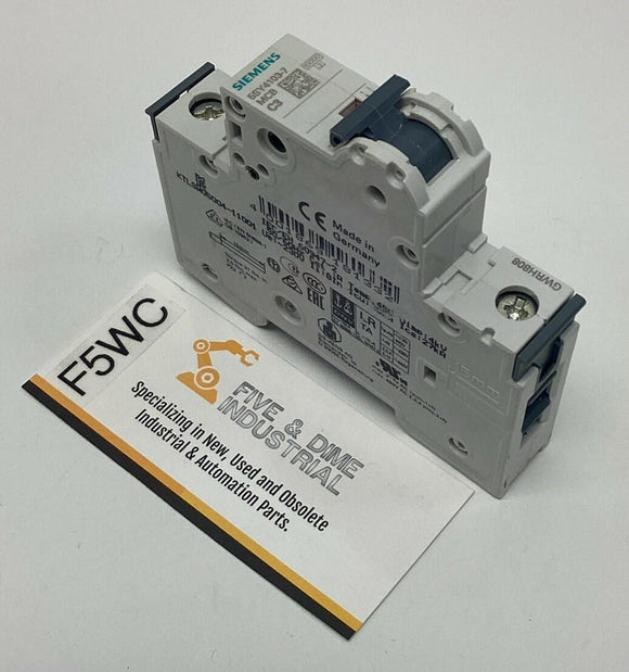 Siemens 5SY4103-7 Circuit Breaker 3-Amp 230/400V. 1-Pole DIN Mount