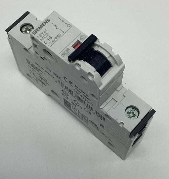 Siemens 5SY4116-7  16-Amp, 1-Pole Circuit Breaker 230/400VAC MCB-C16