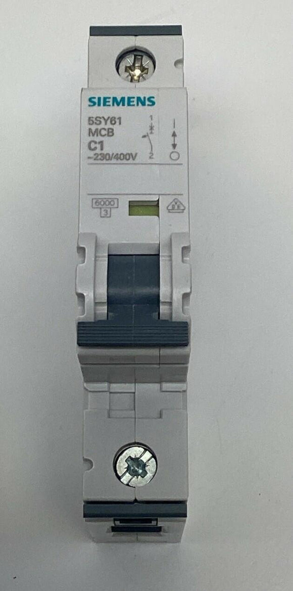 Siemens 5SY6101-7  1-Amp, 1-Pole Circuit Breaker 230/400VAC MCB-C1