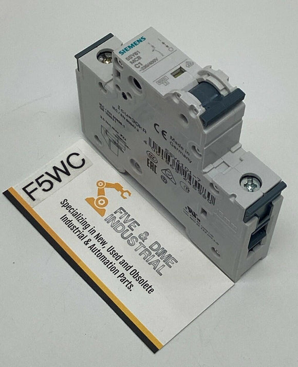 Siemens 5SY6101-7  1-Amp, 1-Pole Circuit Breaker 230/400VAC MCB-C1