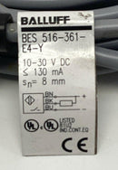 Balluff BES 516-361-E4-Y 3-Wire Proximity Sensor 10-30VDC Sense: 8mm  5-Meter-3