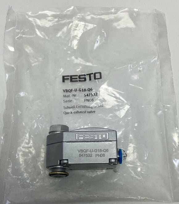 Festo VBQF-U-G18-Q6 Quick Exhaust Valve 547532