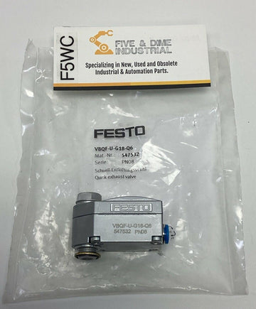 Festo VBQF-U-G18-Q6 Quick Exhaust Valve 547532