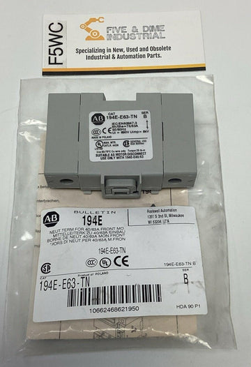 Allen Bradley 194E-E63-TN Neutral Terminal Block