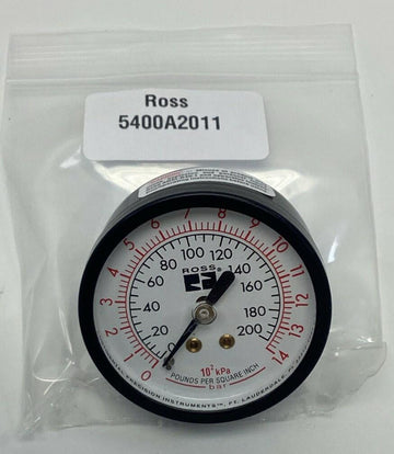 Ross W5400A2011 2" Pressure Gauge 0-200 PSI, 1/4" NPT Rear - 0