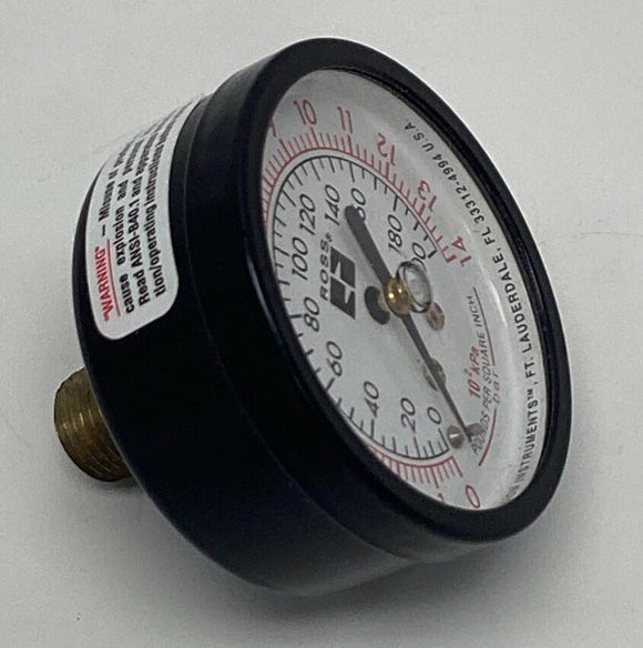 Ross W5400A2011 2" Pressure Gauge 0-200 PSI, 1/4" NPT Rear