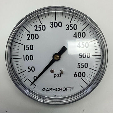 Ashcroft 35W1005-H-02B-600# 3-1/2''  600 PSI Gauge, 1/4'' NPT, Brass Socket - 0