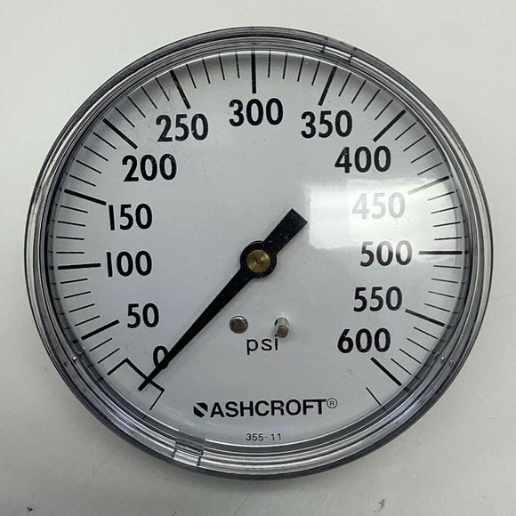 Ashcroft 35W1005-H-02B-600# 3-1/2''  600 PSI Gauge, 1/4'' NPT, Brass Socket