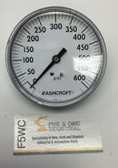 Ashcroft 35W1005-H-02B-600# 3-1/2''  600 PSI Gauge, 1/4'' NPT, Brass Socket-1