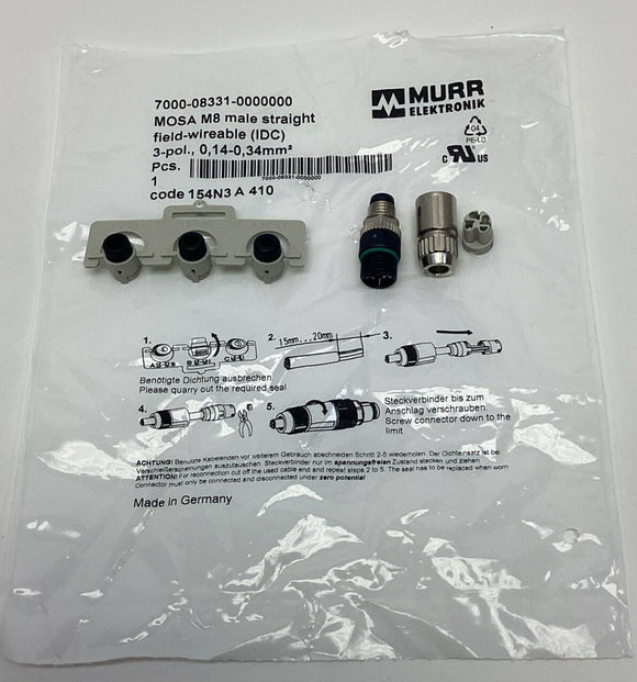 Murr 7000-08331-0000000 Field Wireable Connector MOSA M8, Male