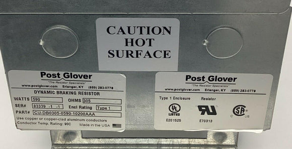 Post Glover CU-DB0305-0590-10200AAA Dynamic Banking Resistor 305 Ohms, 590W