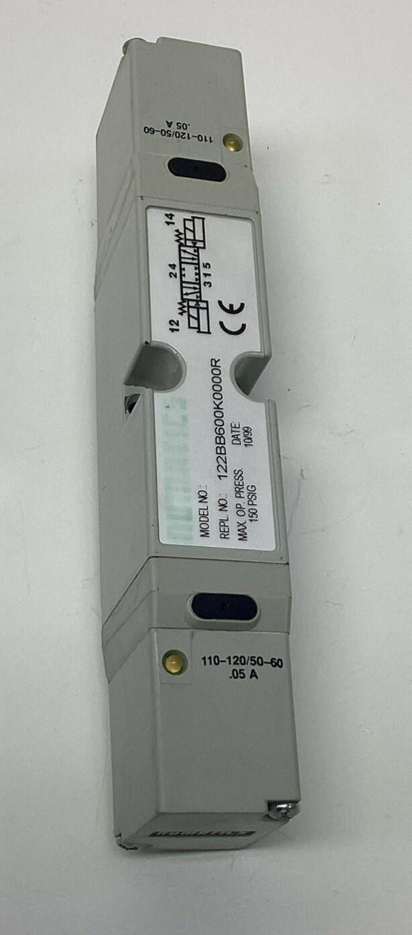 Numatics 122BB600K0000R Pneumatic Valve 110/120 VAC Double Coil w/ Gasket