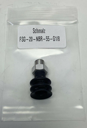 Schmalz FSG-20-NBR-55-G1/8 Bellows Suction Cups, Size 20, G1/8 Male Connection - 0