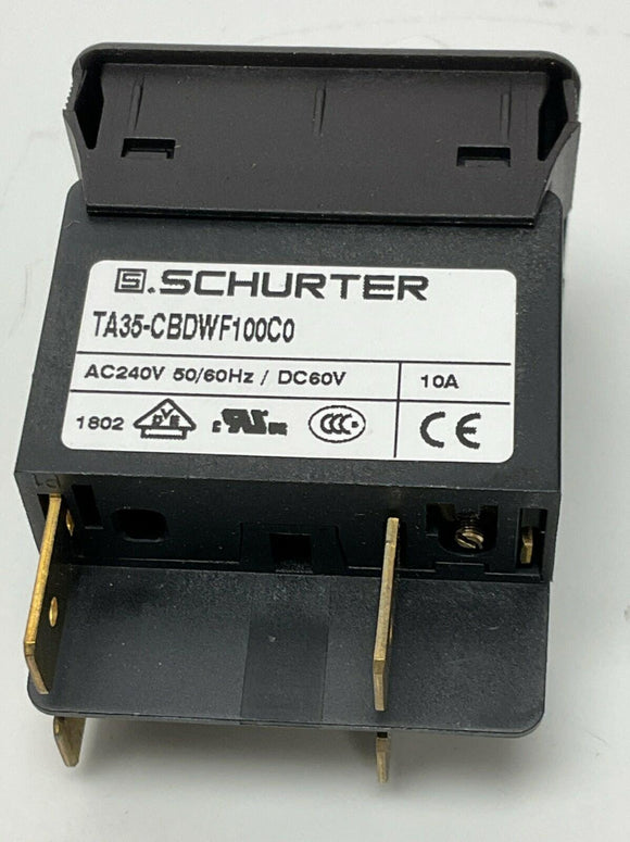 Schurter 4435.0195 10-Amp Thermal Circuit Breaker, Panel Mount 240VAC, 60VDC