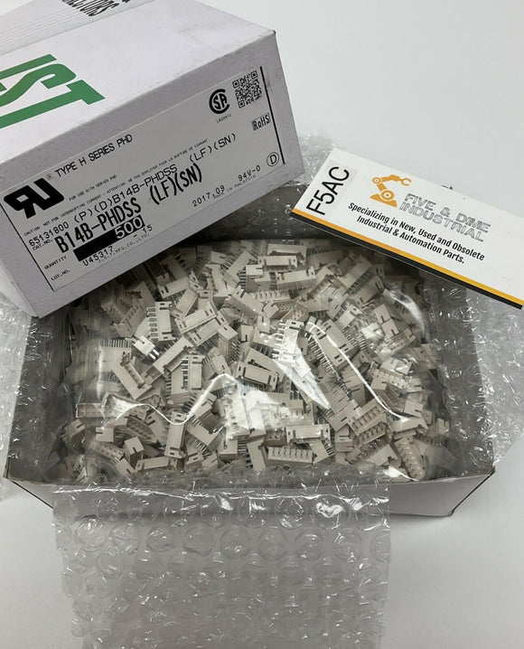 JST B14B-PHDSS LF SN Type H 14-Pin Circuit Board Connector PhD 2-Row (500-Count)