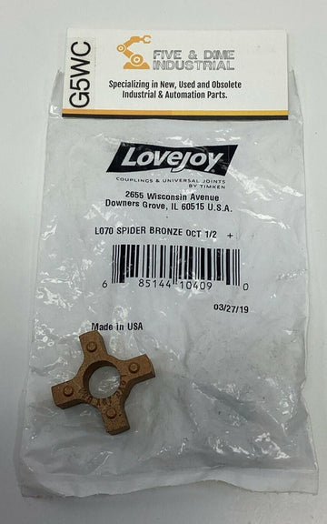 Lovejoy 10409 Bronze Spider L070 1/2'' Coupling Insert, Open Center