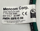 Mencom PMIN-30FR-0.3M  3-Pole, 600VAC, 30A Power Receptacle .3-Meters, 1/2'' NPT-3