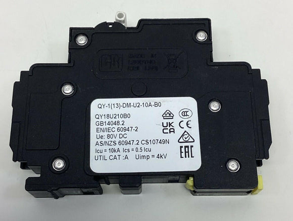 CBI QY18U210B0LW 10-Amp Circuit Breaker 1-Pole 80VDC DIN Mount