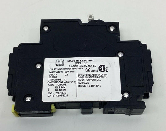 CBI QY18U210B0LW 10-Amp Circuit Breaker 1-Pole 80VDC DIN Mount