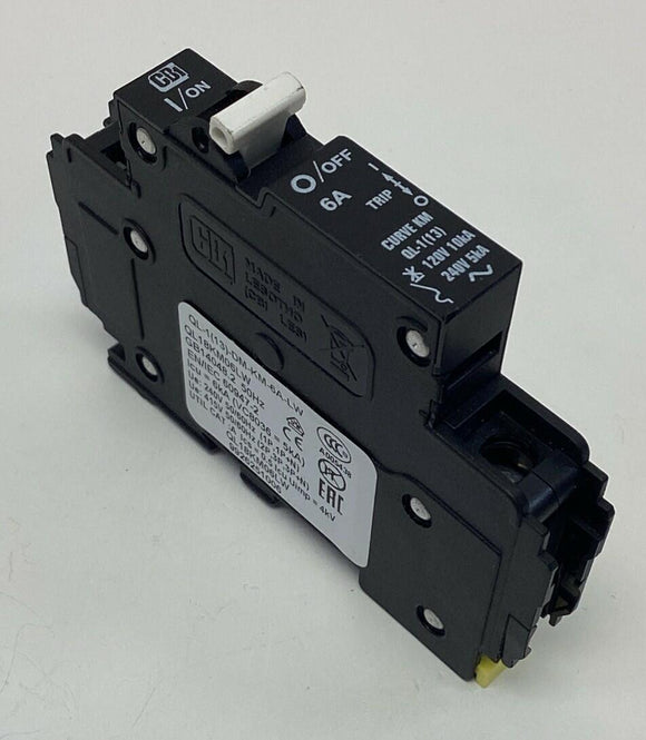 CBI QL18KM06LW 6-Amp Circuit Breaker 1-Pole, 120/240VAC DIN Mount